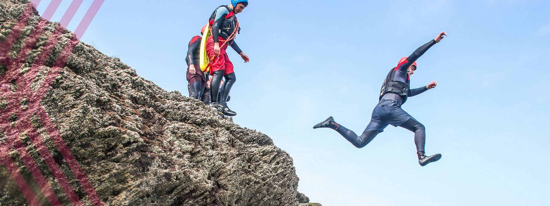 Jumping from Rocks at Croyde Coasteering